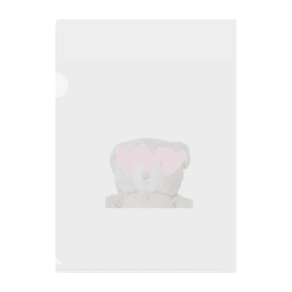 made in Bearのピンクハートクリアファイル Clear File Folder