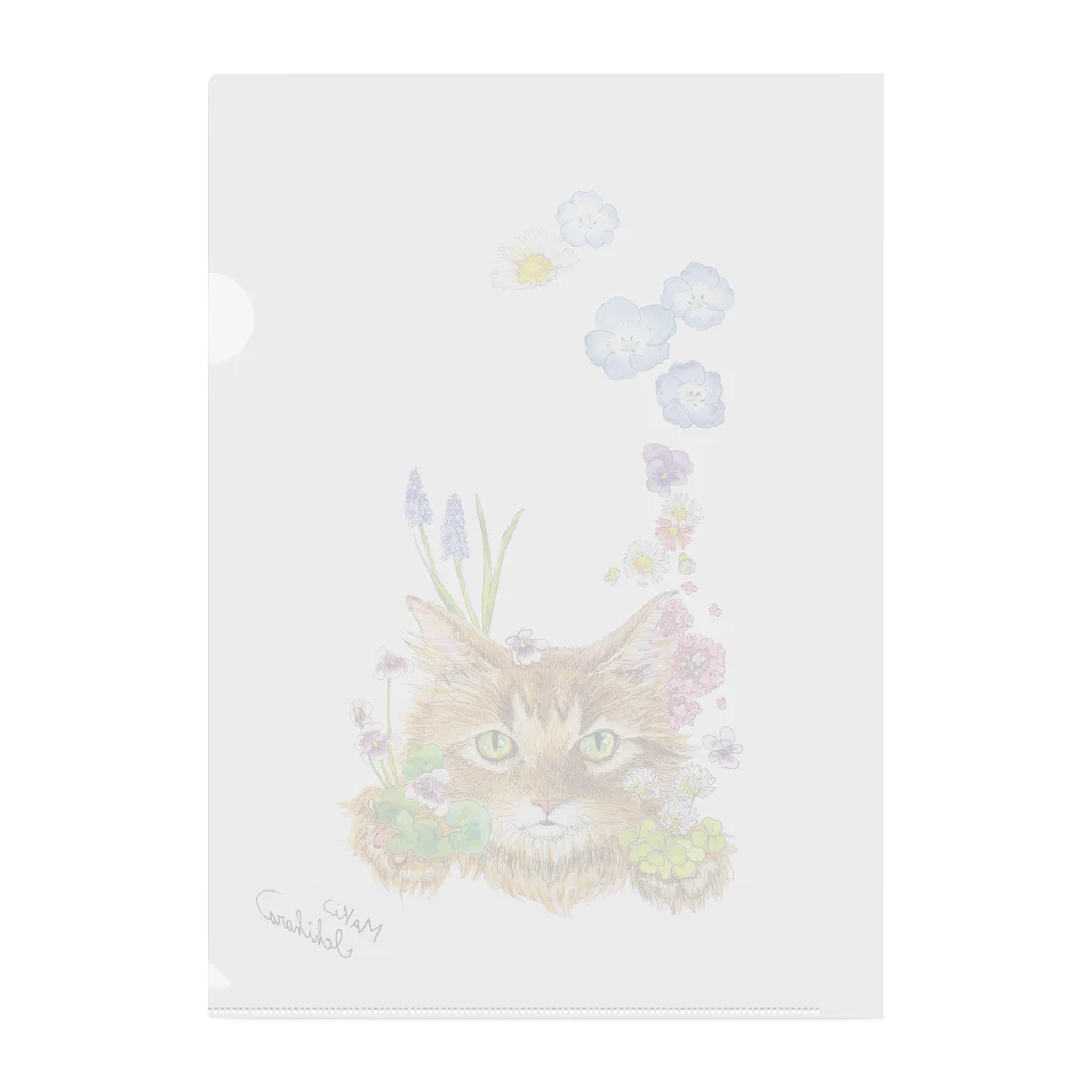 もけけ工房 SUZURI店の花咲かCAT Clear File Folder