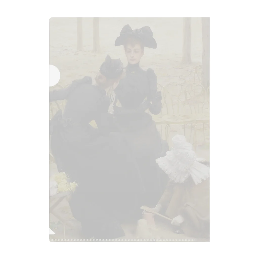 世界の絵画アートグッズのヴィットリオ・マッテオ・コルコス 《リュクサンブール公園での会話》 クリアファイル