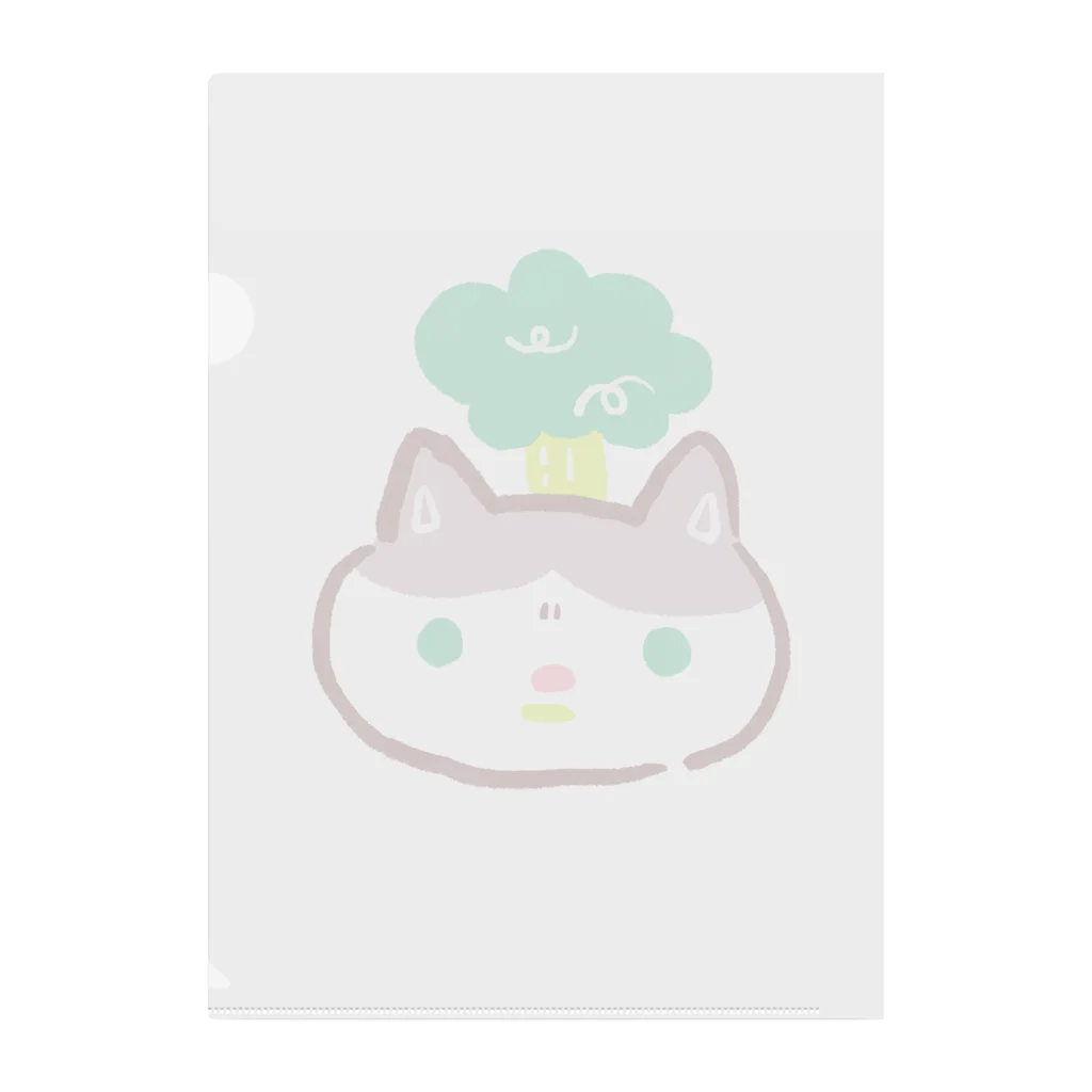 おこなのブロッコリーねこちゃん Clear File Folder