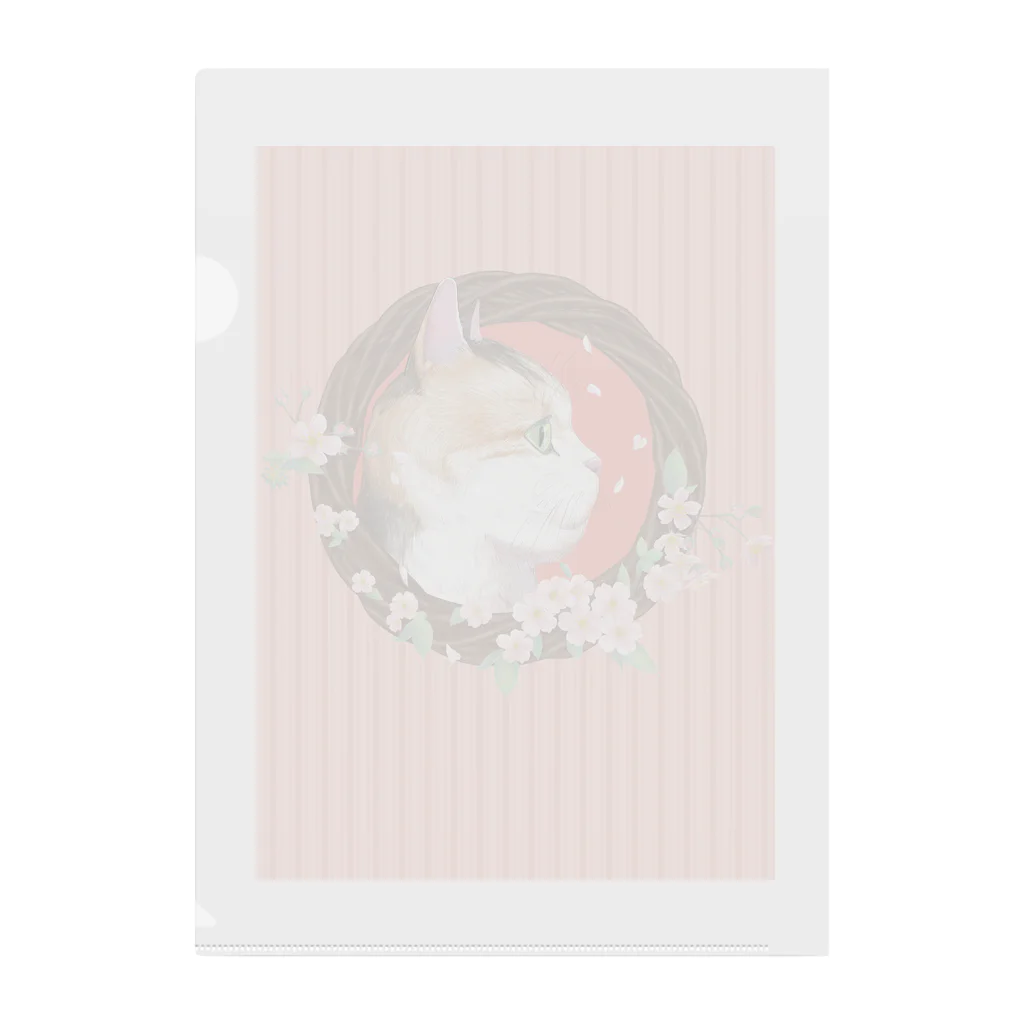 野田　尚花の桜と三毛猫 Clear File Folder