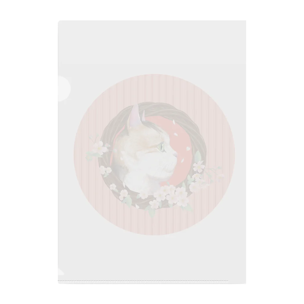 野田　尚花の桜と三毛猫  Clear File Folder