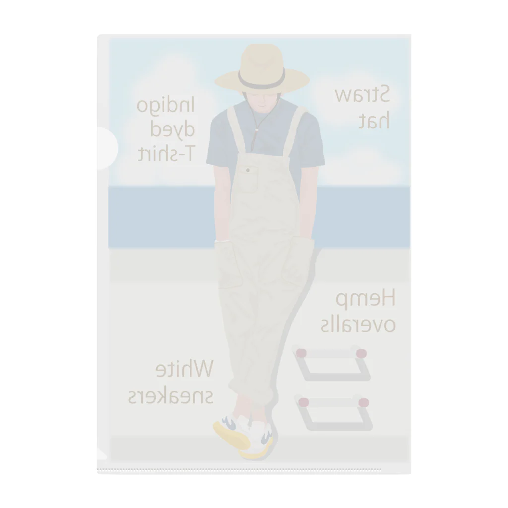 キッズモード某の海と麦わら帽の青年 Clear File Folder
