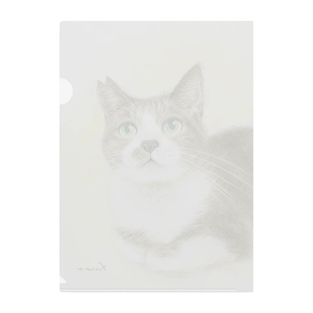 アトリエねこまどの香箱座り Clear File Folder