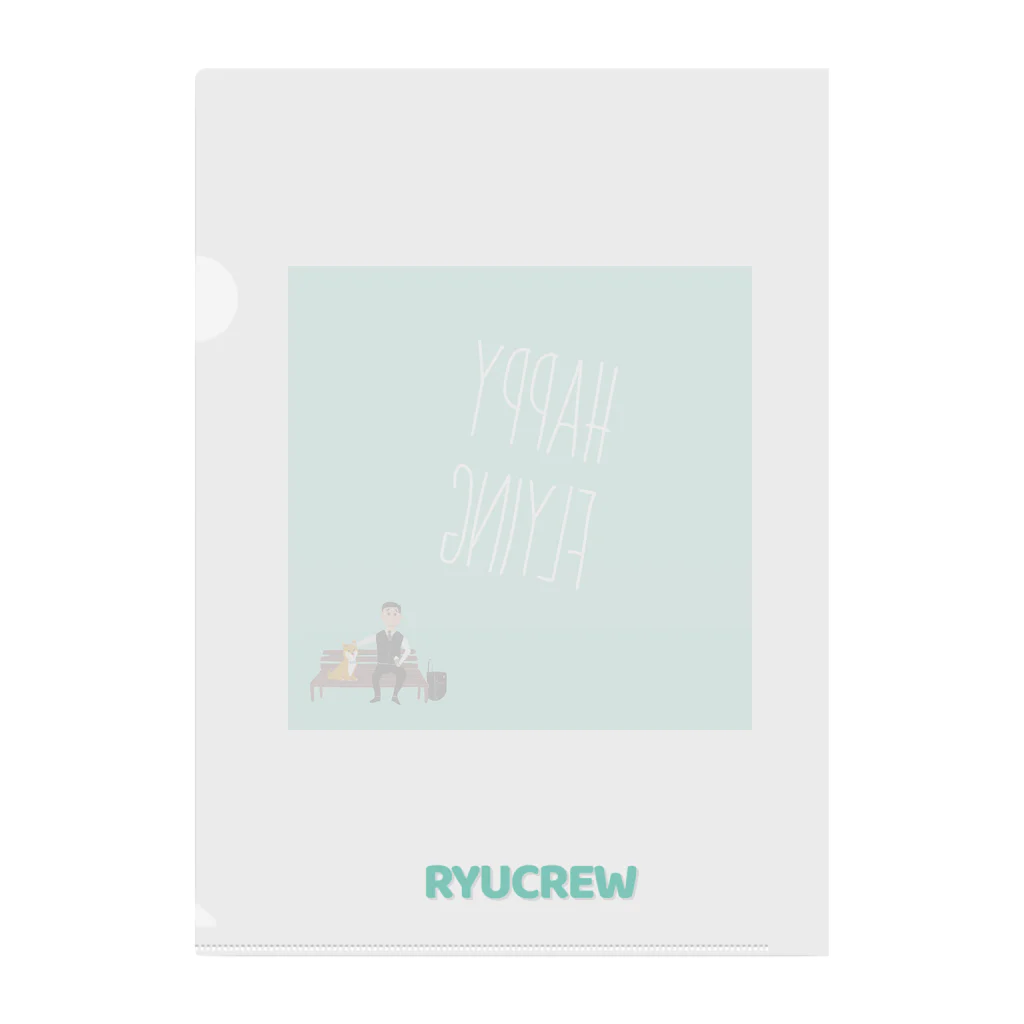 RYUCREW SHOPのHAPPY FLYING（ブルー） Clear File Folder