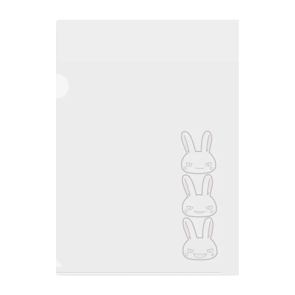 シシシFRIENDSのシシシうさぎ　顔３つ Clear File Folder