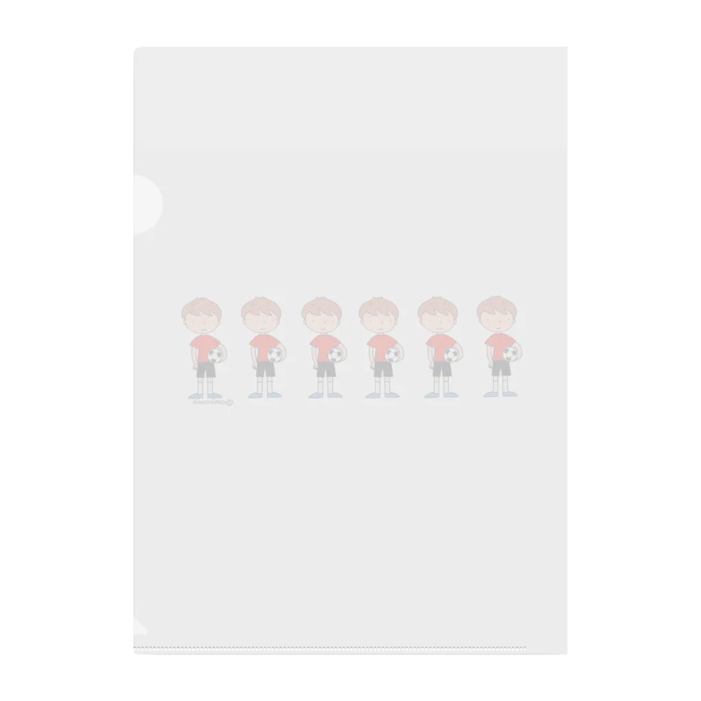 cumincuminの少年とサッカーボール　（カラー6人） Clear File Folder