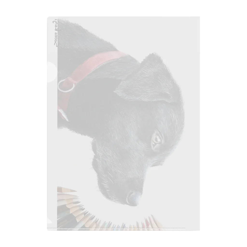 Sonna Kanjiのグッズの黒い犬 ラブラドール Clear File Folder