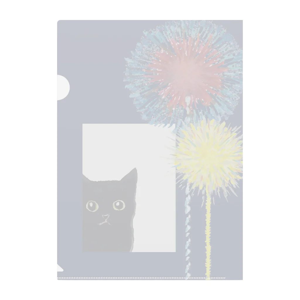 WAMI ARTの花火見る黒猫 Clear File Folder