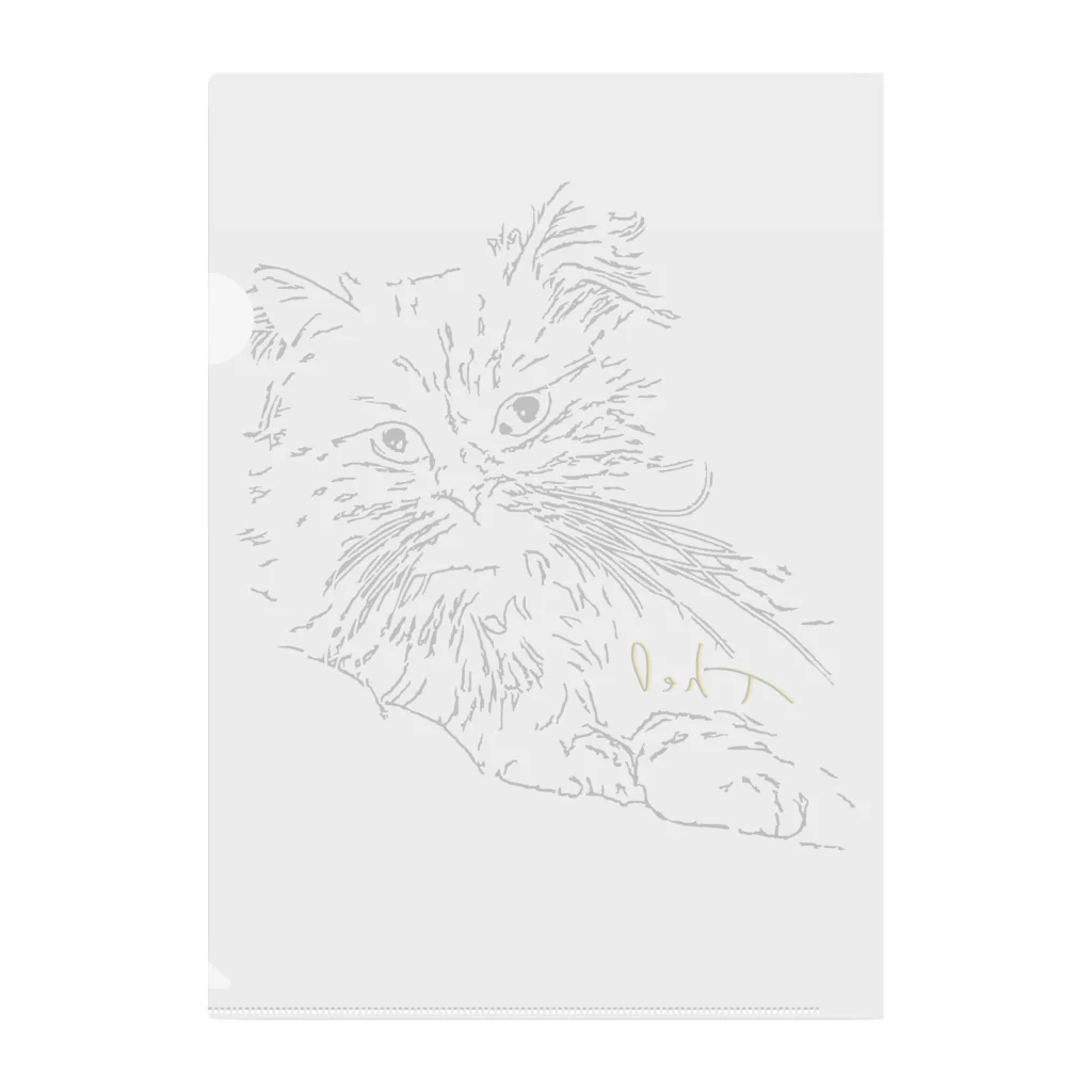 Fromage bleUのねこち（Theo）かっこよ Clear File Folder