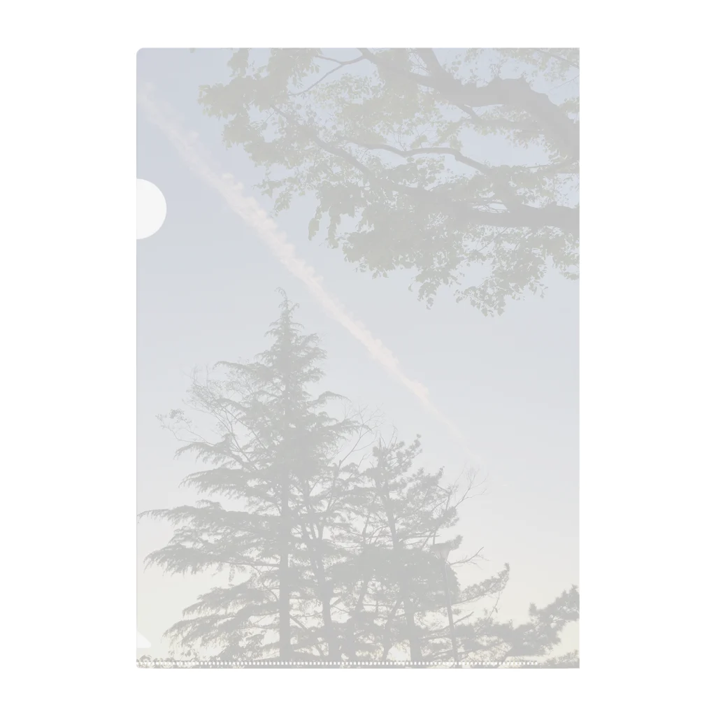 ほっこりうさぎ堂の逢魔ヶ時の飛行機雲 クリアファイル