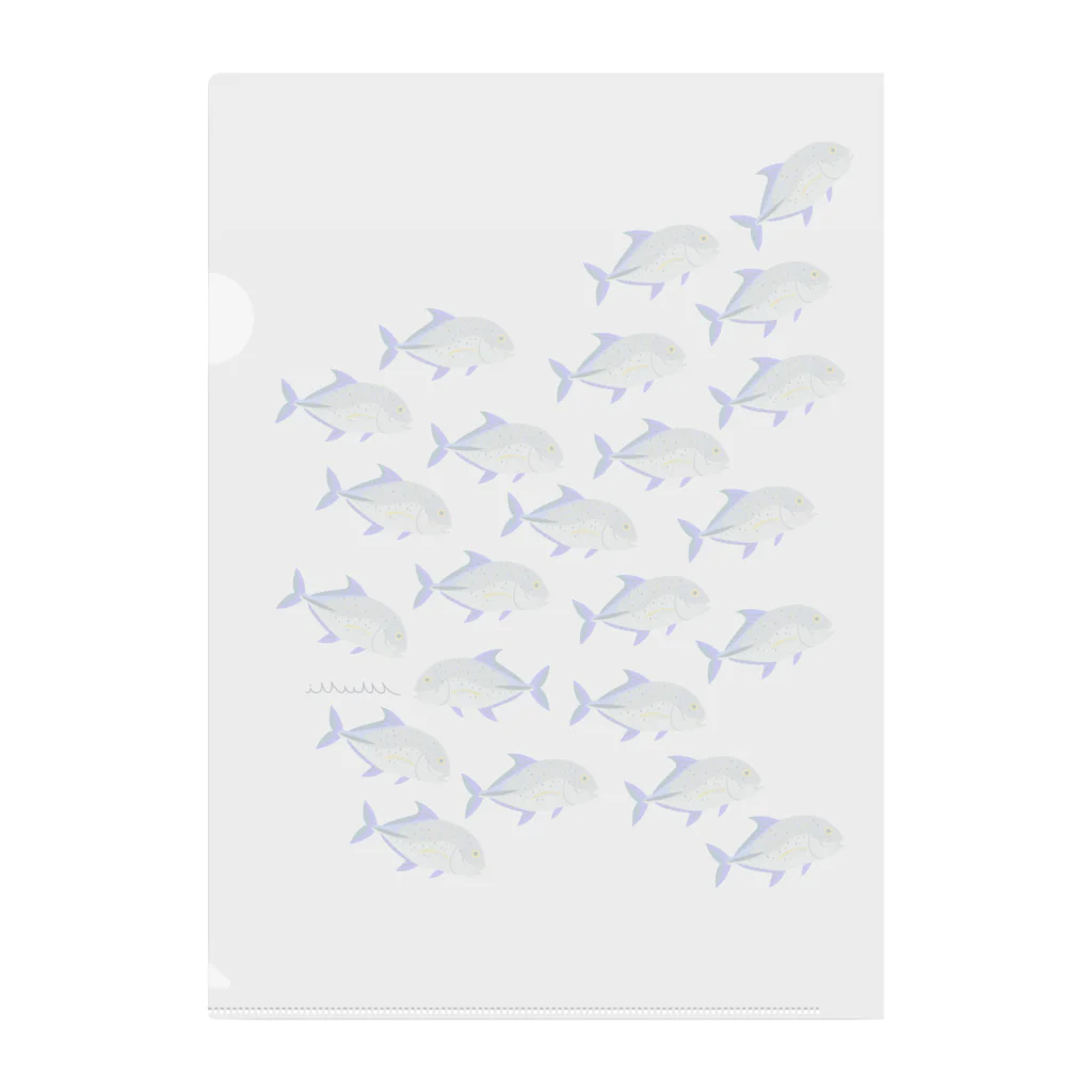 Astrio SUZURI店の魚の群れ カスミアジ クリアファイル