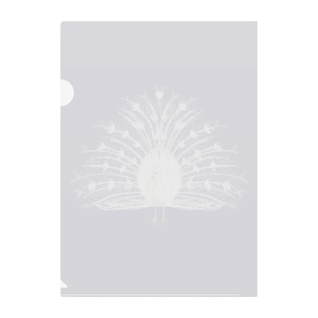 eのWhite Peacock Clear File Folder