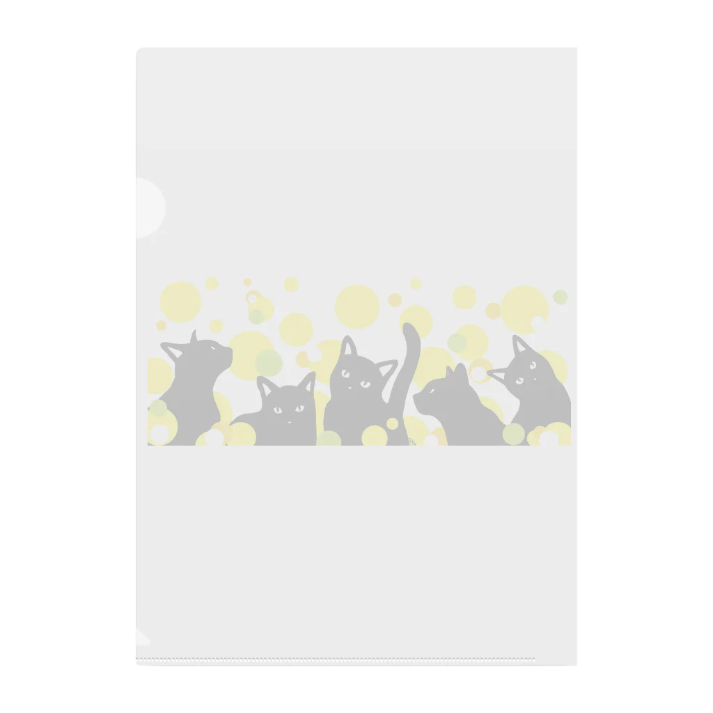 mao-katzeのねこねこ水玉 Clear File Folder