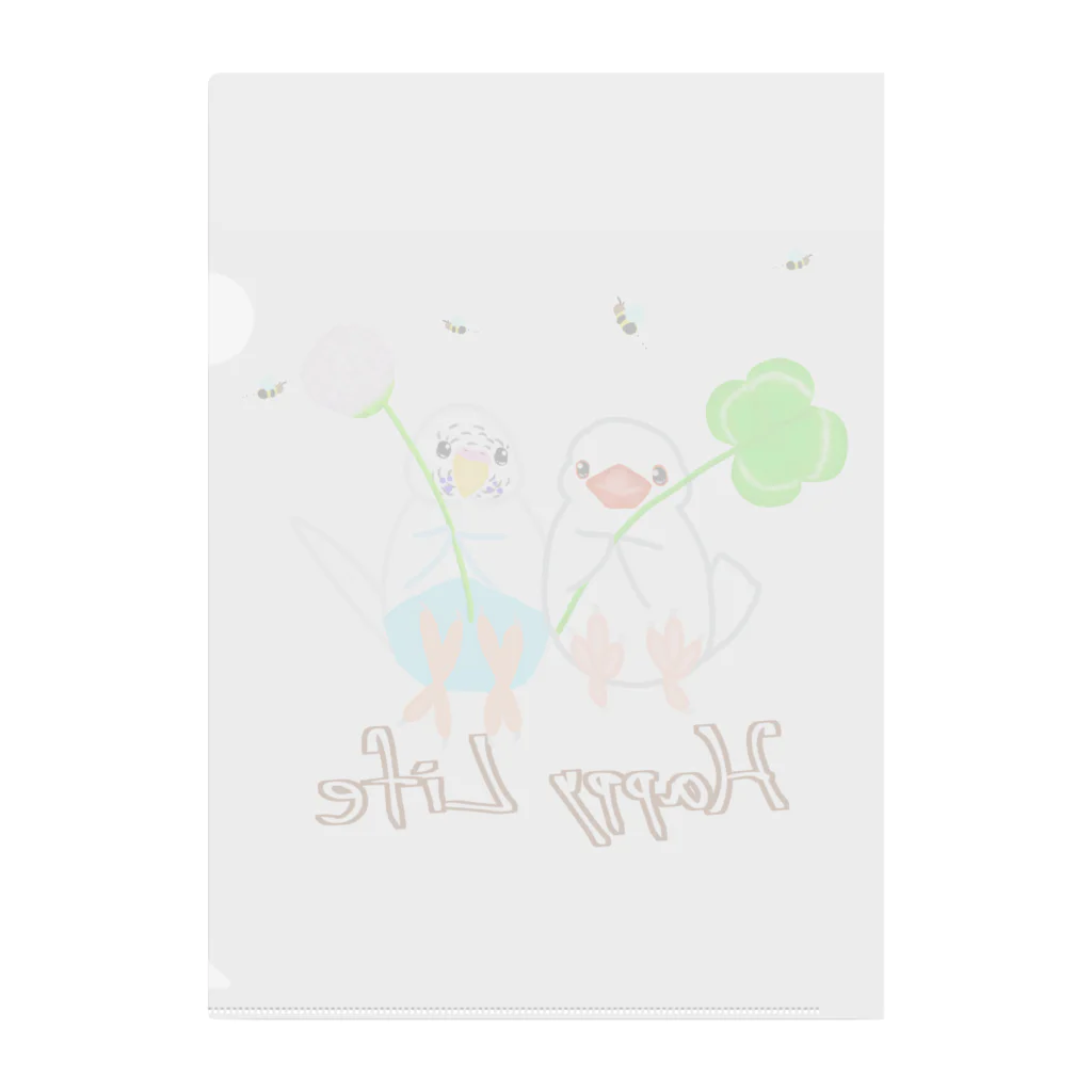 Lily bird（リリーバード）の幸せ小鳥&シロツメクサ Clear File Folder