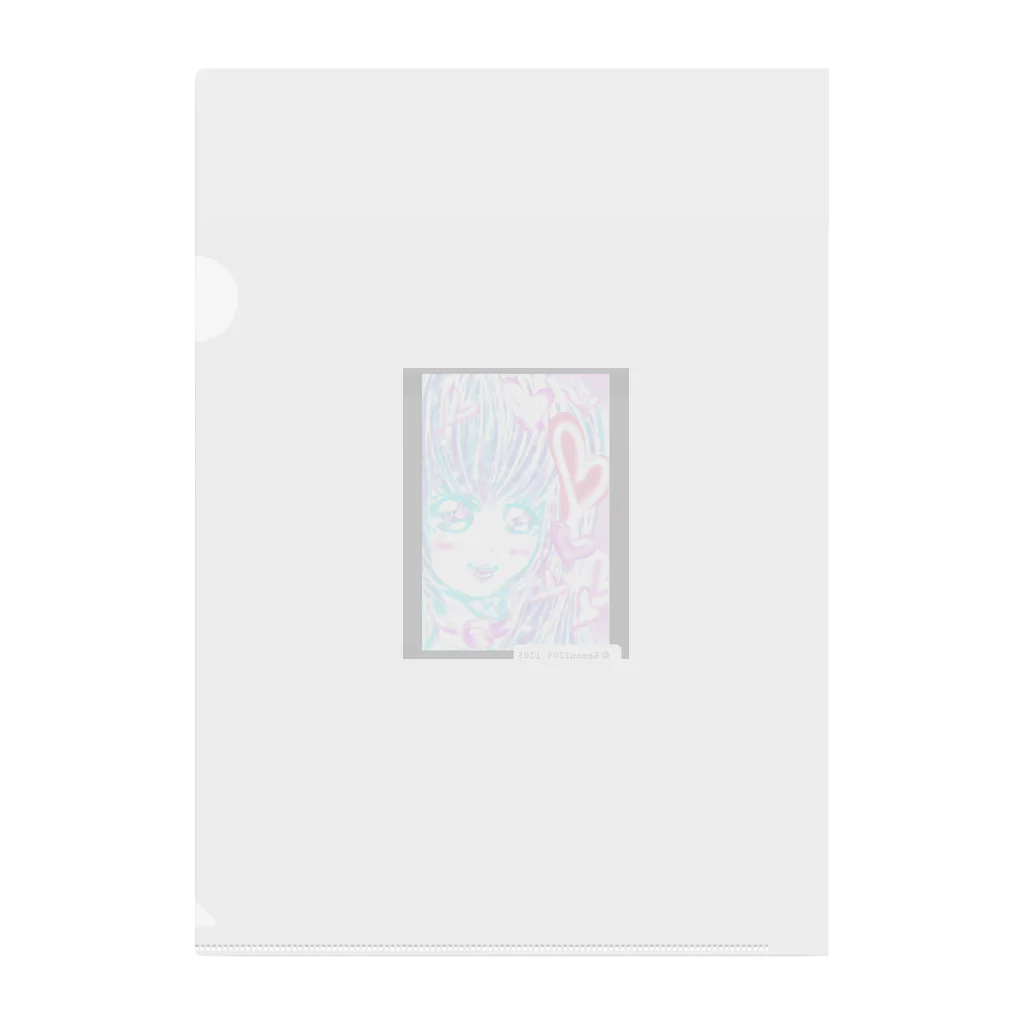 レモンかわいい女子♥️オリジナルショップのかわゆす♥️ハート女子ちゃん Clear File Folder