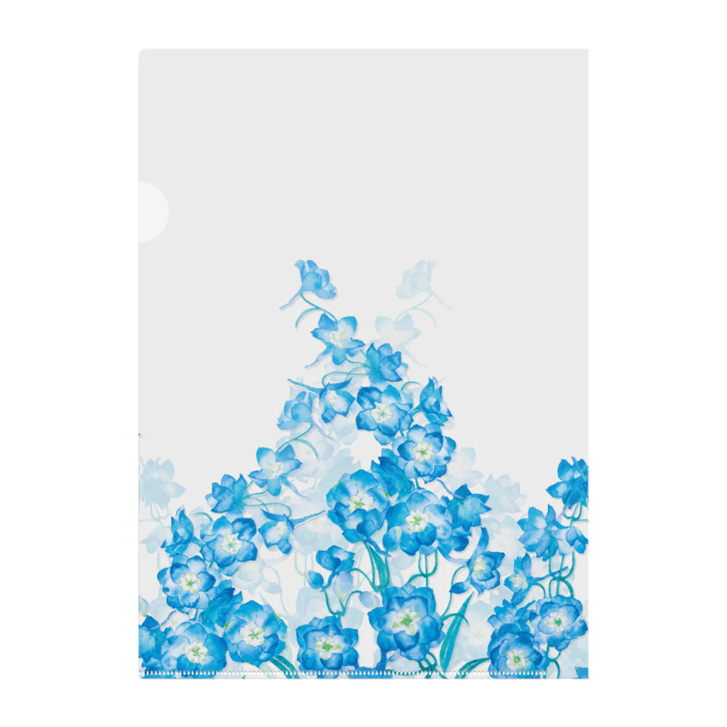 花雑貨の咲き乱れる青い花 デルフィニウム Clear File Folder