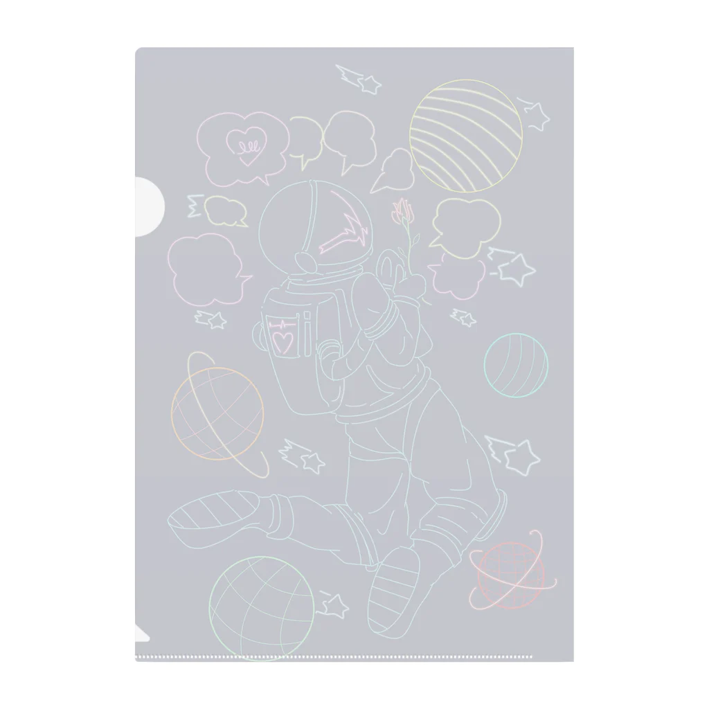 マグロの缶詰のネオン宇宙 Clear File Folder