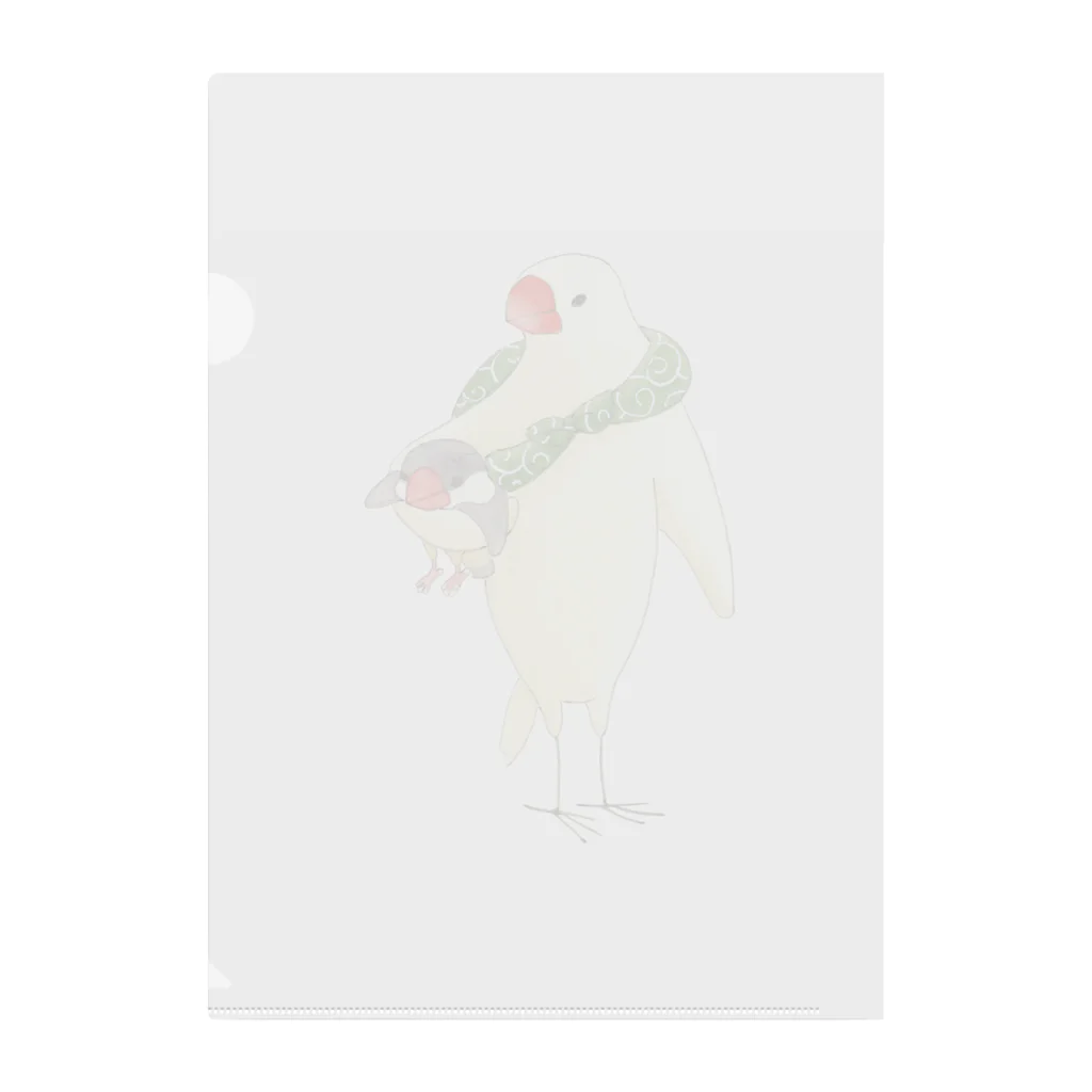 ふろしき文鳥のお店のぬいぐるみ抱っこ Clear File Folder