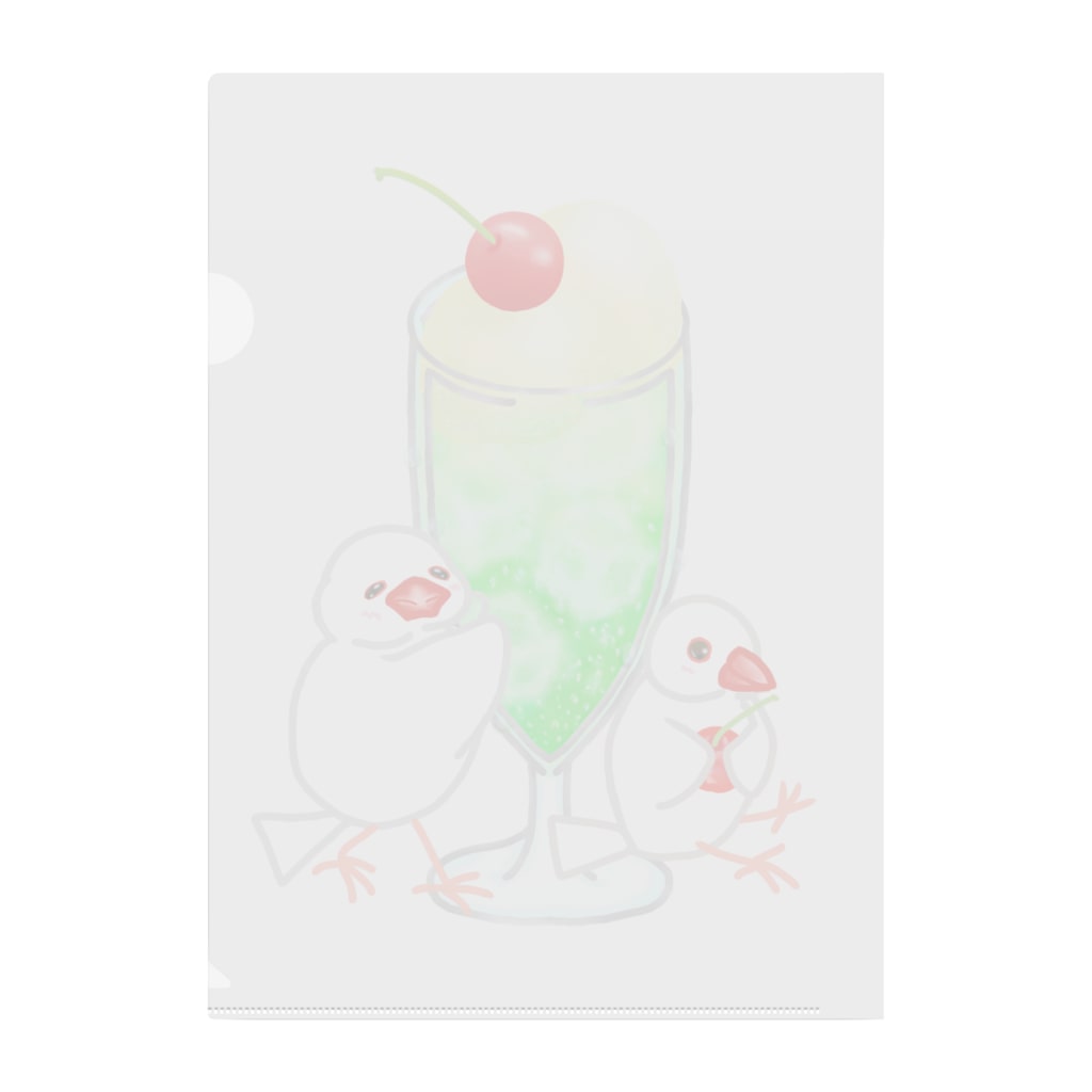 メロンクリームソーダと文鳥ず Lily Bird リリーバード Nqm5yeeoge0lude のクリアファイル通販 Suzuri スズリ