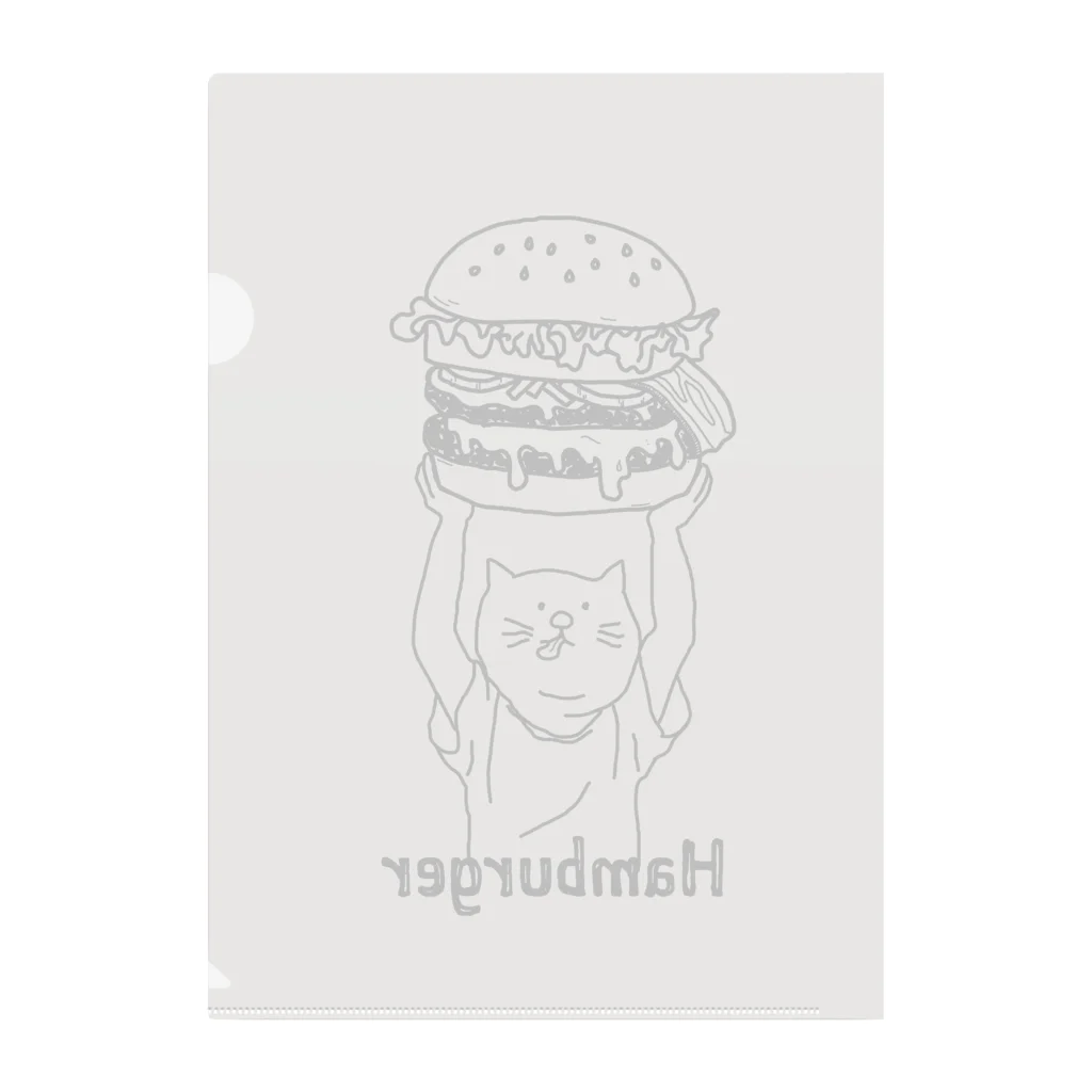 YUICHI design shopのハンバーガーねこ Clear File Folder