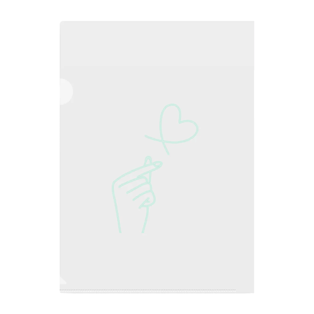 らくがきクオリティのmint green lover Clear File Folder