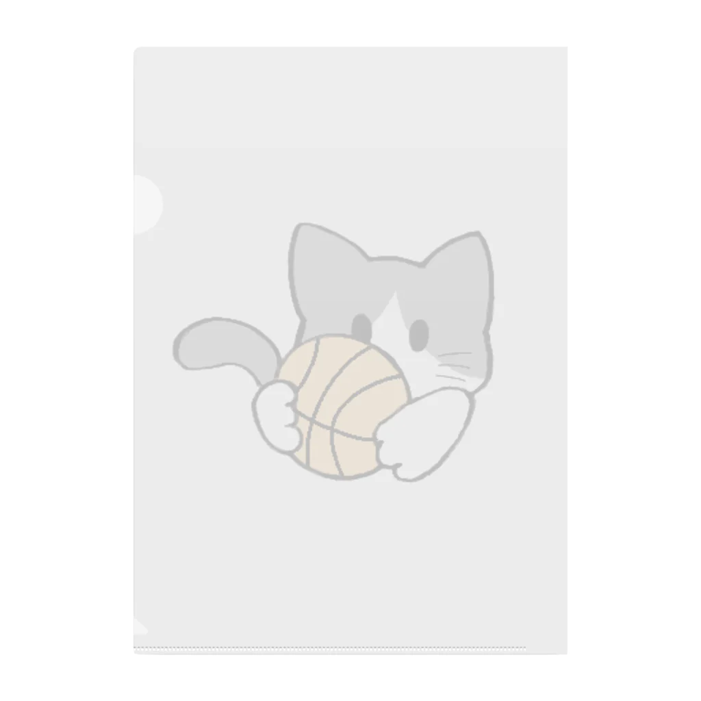 グリヴェール森の雑貨のねこ【灰/白】 Clear File Folder