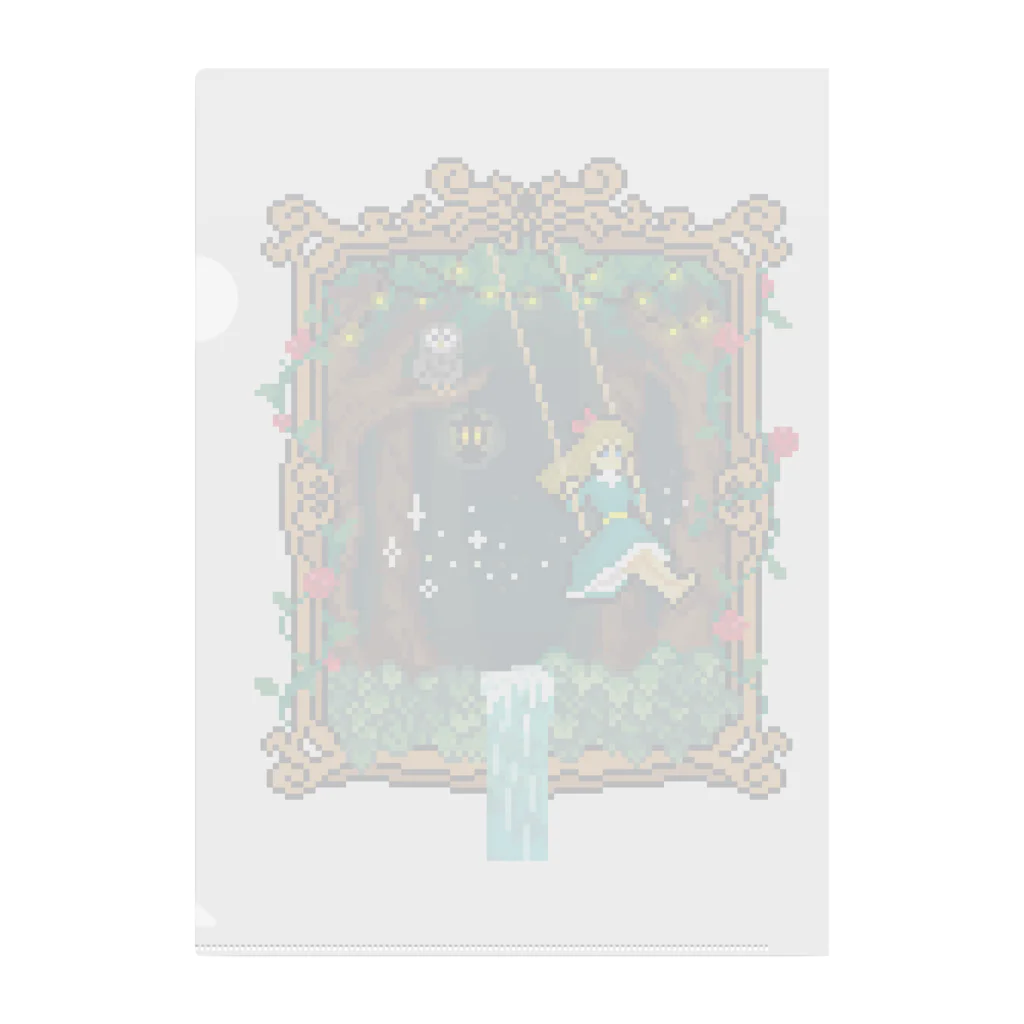 額縁からブランコで飛び出す令嬢-ドット絵（ピクセルアート