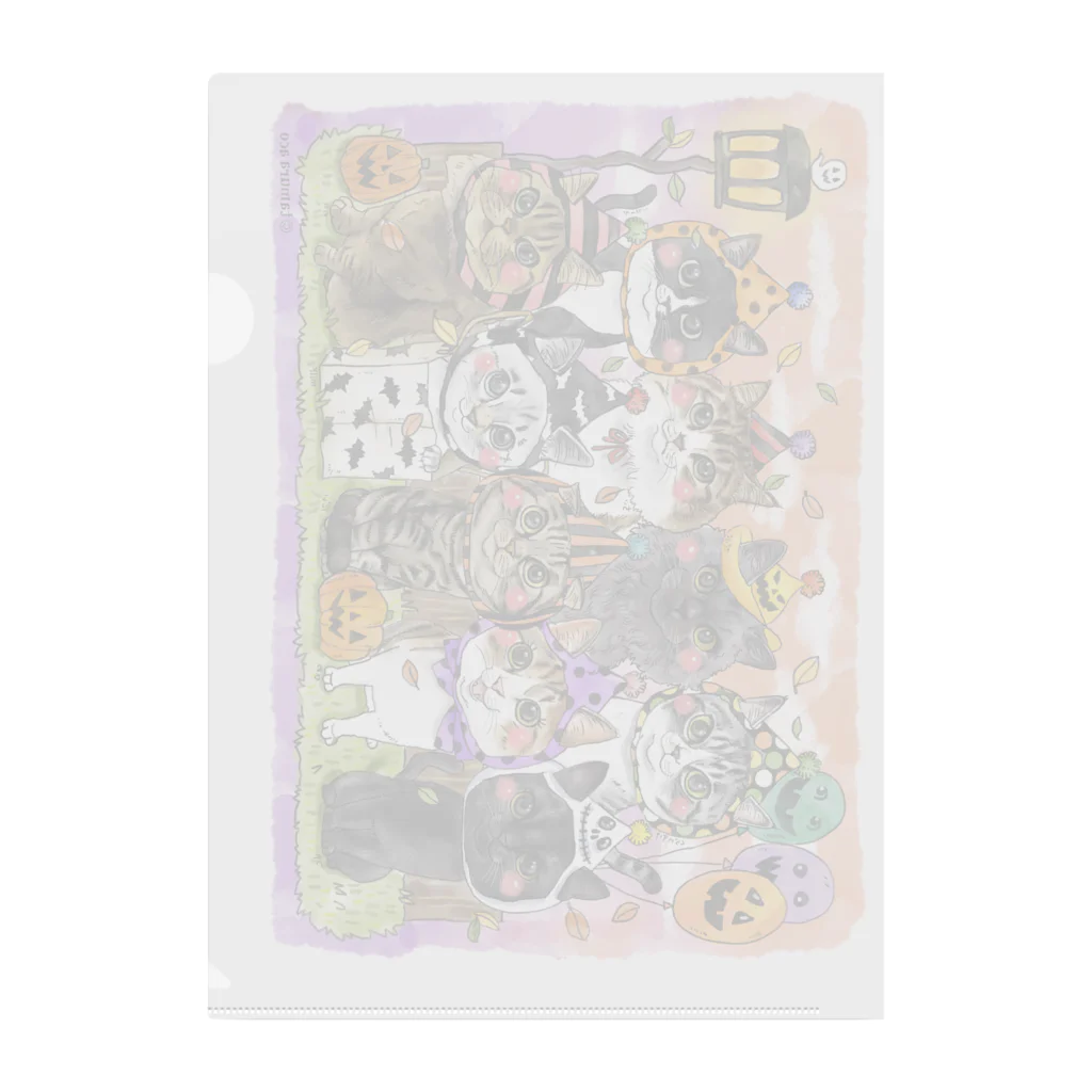 shop あこ猫犬屋のハロウィン猫2 Clear File Folder