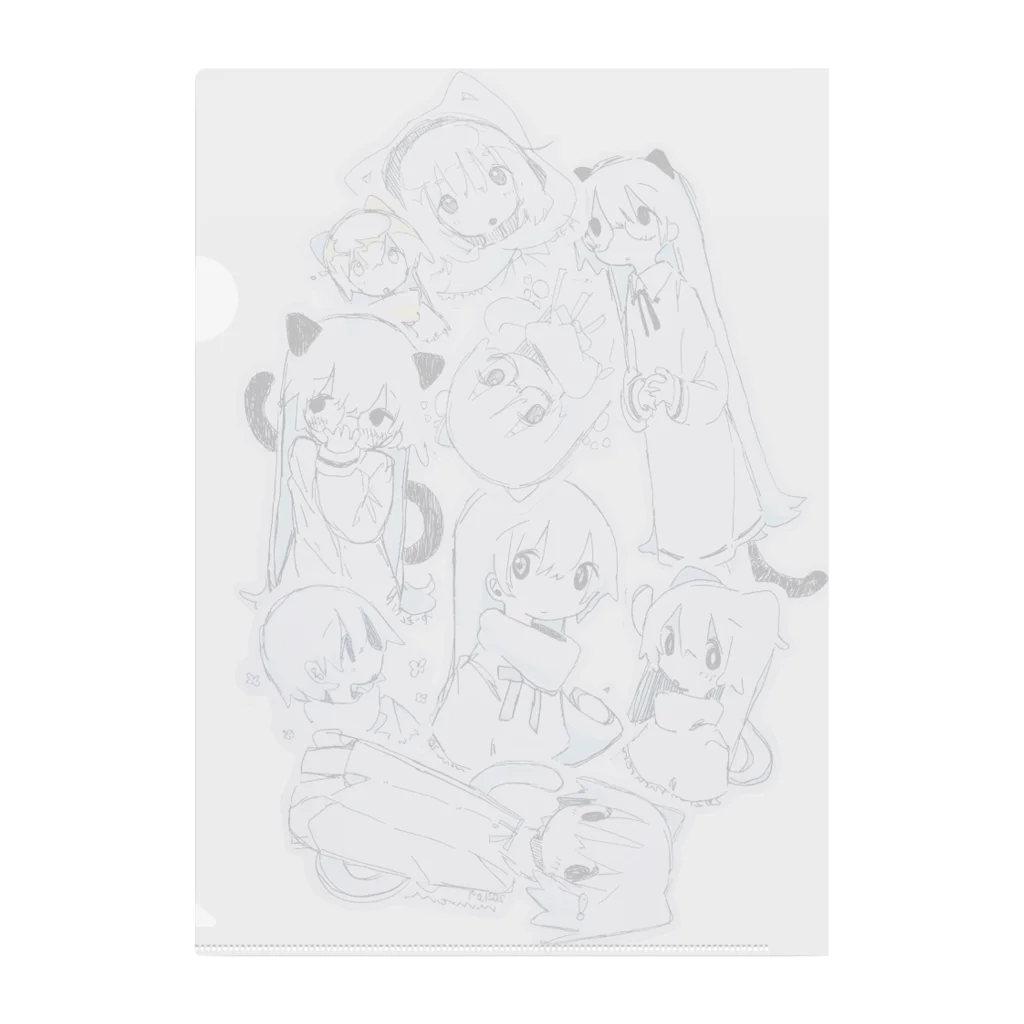 ゆーきんの絵ぐっずのわちゃわちゃ Clear File Folder