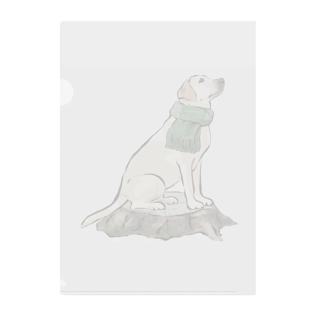 犬グッズの店しえるぶるーのマフラー犬　ラブラドルレトリバー Clear File Folder