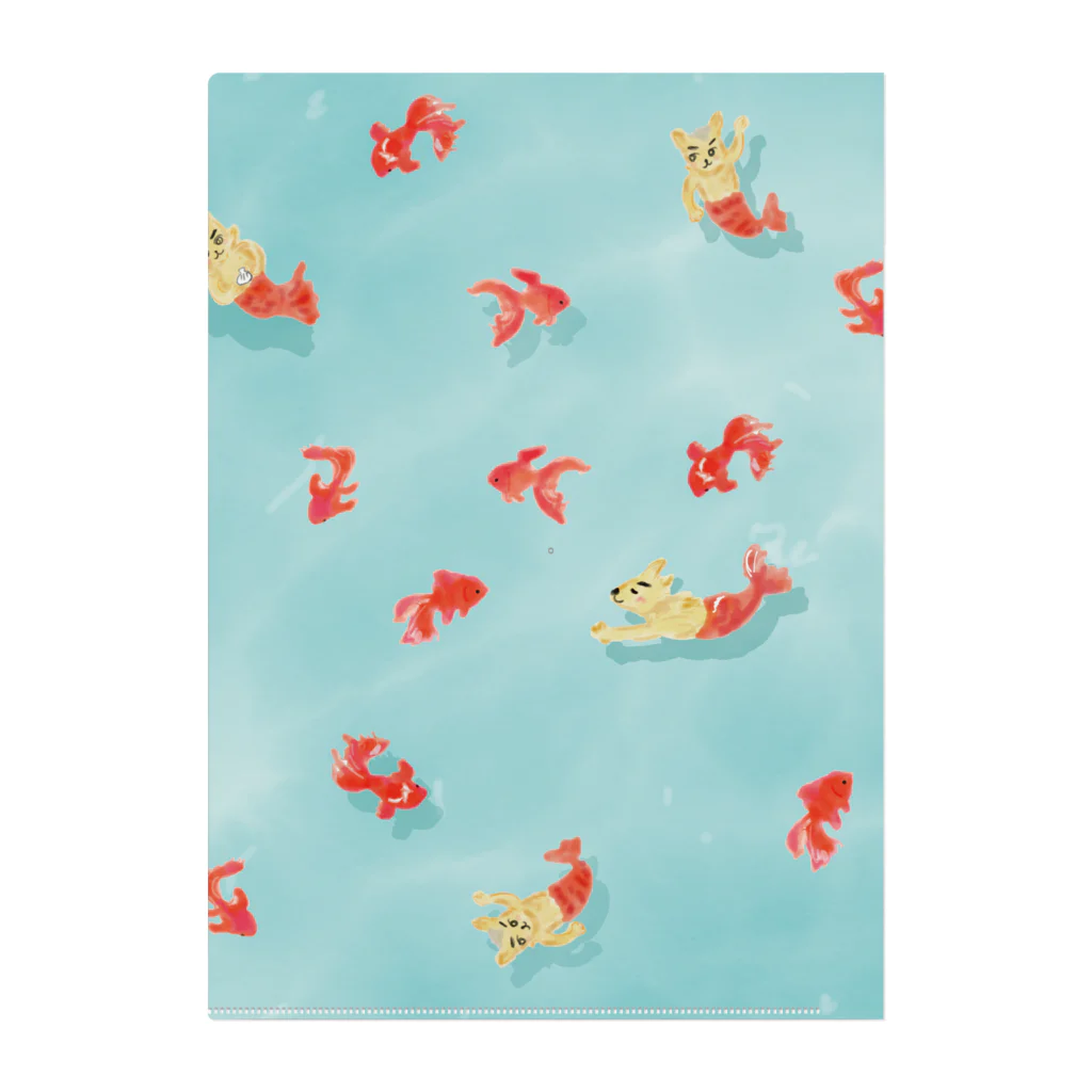 つなサポSHOPのやの犬ぷかぷか Clear File Folder