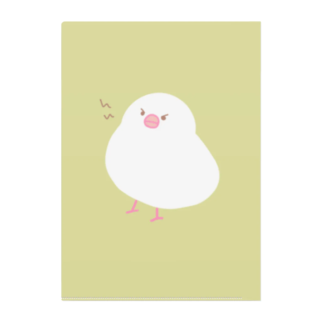 いこ(文鳥中心🌷)のちょっと怒り気味な白文鳥 Clear File Folder