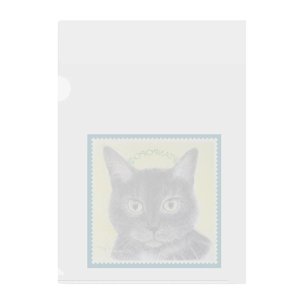 studio-egumianの黒猫たんぽぽちゃんokao シリーズA Clear File Folder