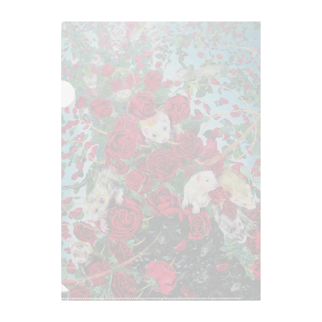 堀之内KMC久美子の薔薇の木とフェレット クリアファイル