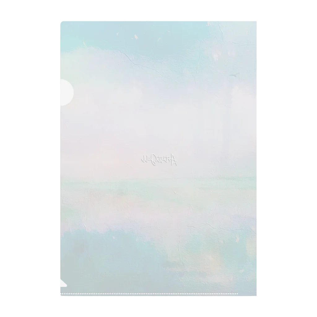 【ホラー専門店】ジルショップの油絵風の癒しデザイン(ターコイズブルー) Clear File Folder