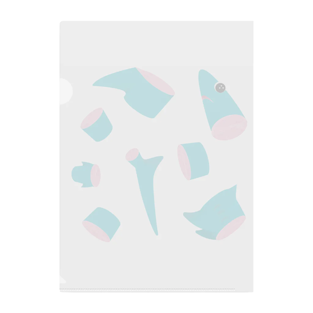 だみーのぶつ切り漂いサメ Clear File Folder