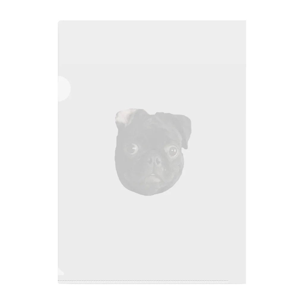 KUROPUG 黒パグのくろぱぐのくろ Clear File Folder