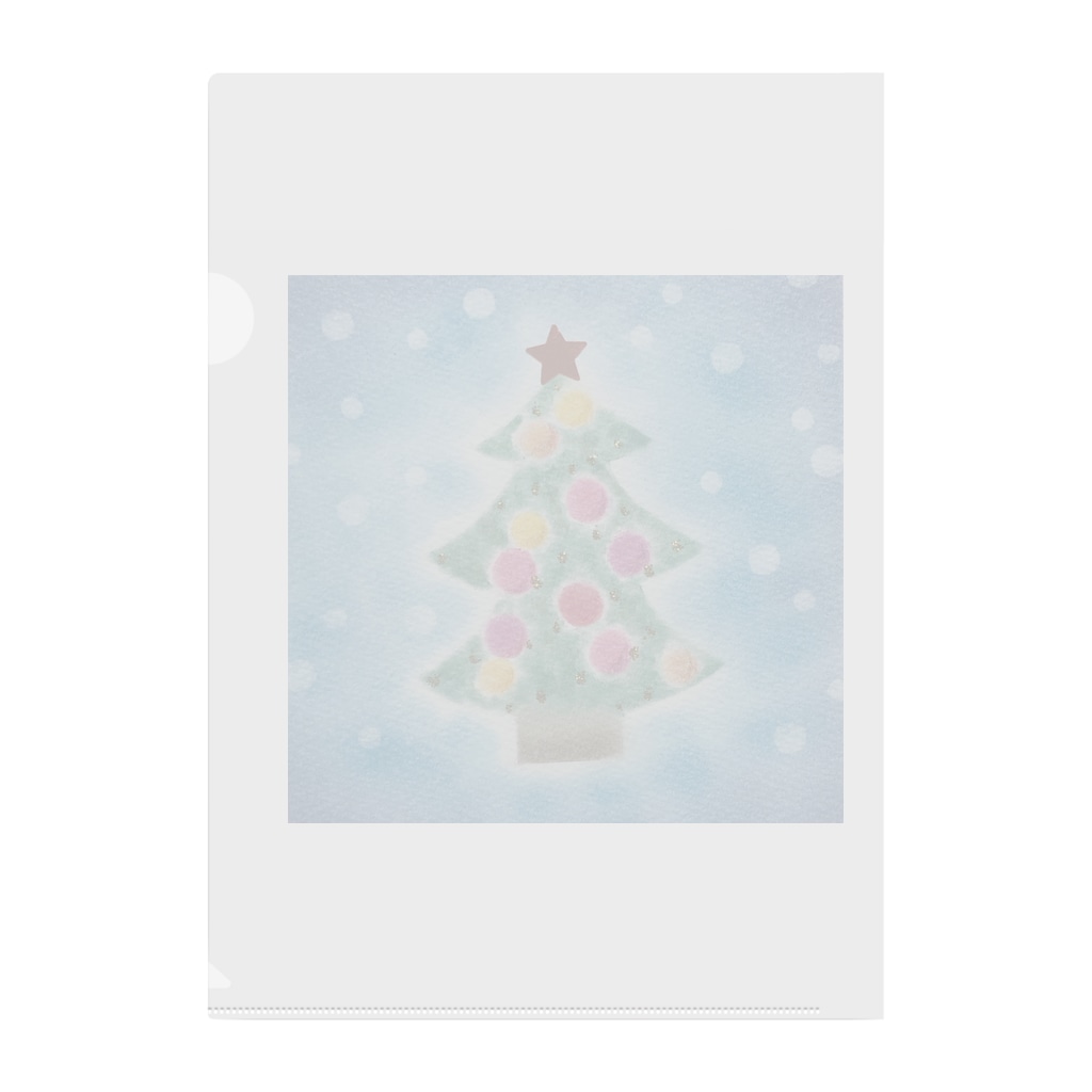 お絵かき屋さんのブルークリスマスツリー Clear File Folder