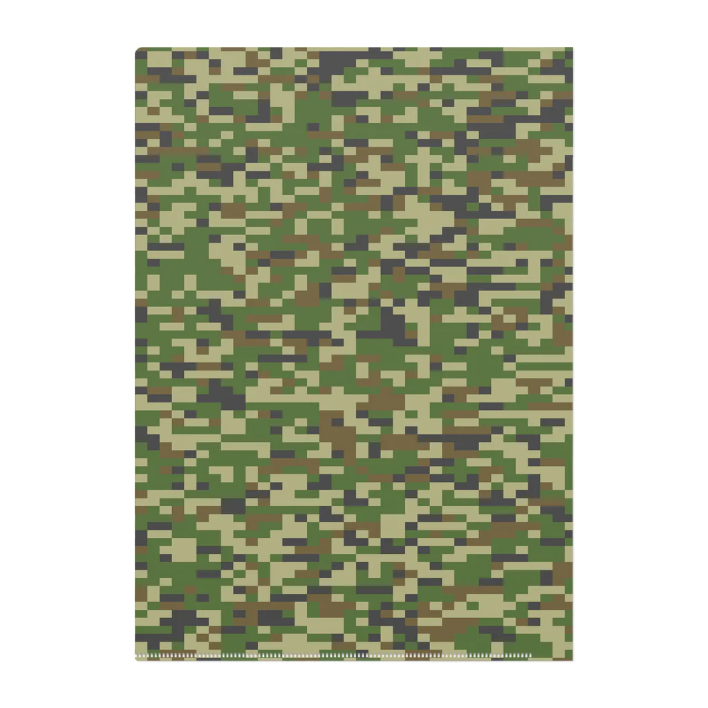 Military Casual LittleJoke のPixCamo Woodland Low visibility クリアファイル