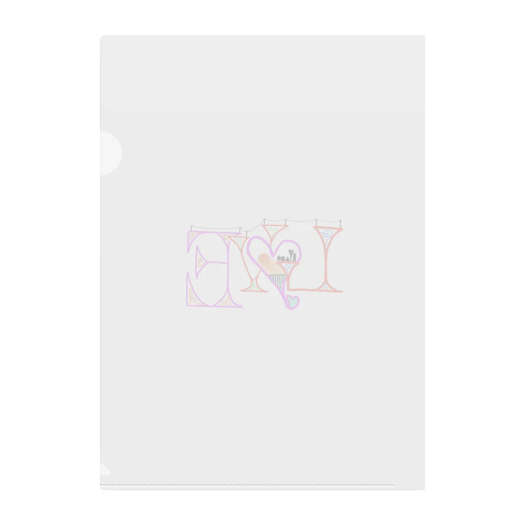 面白Tシャツ専門店の〰️loveを添えて〰️ Clear File Folder