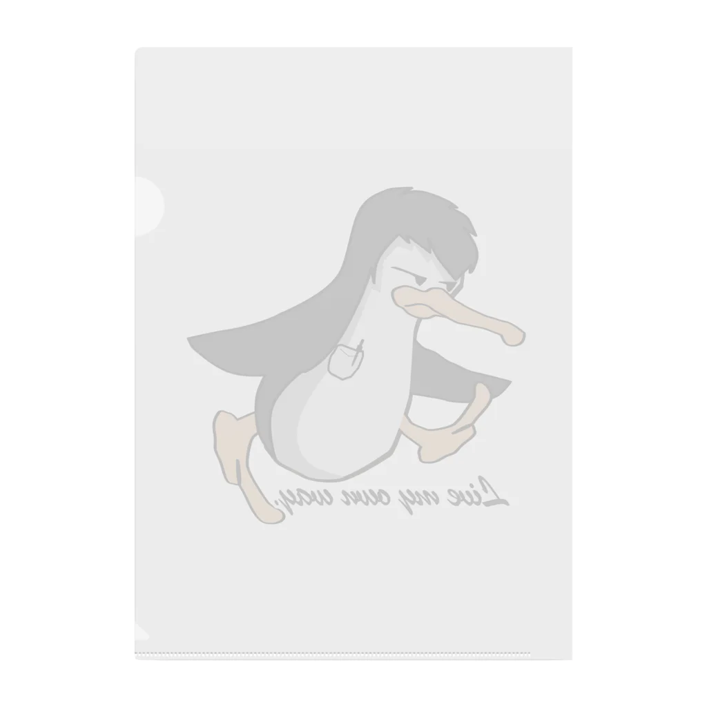 ロゴTシャツのひよこ堂のイケメンペン太 ペンギン PENGUIN 胸ポケットにボールペン Clear File Folder