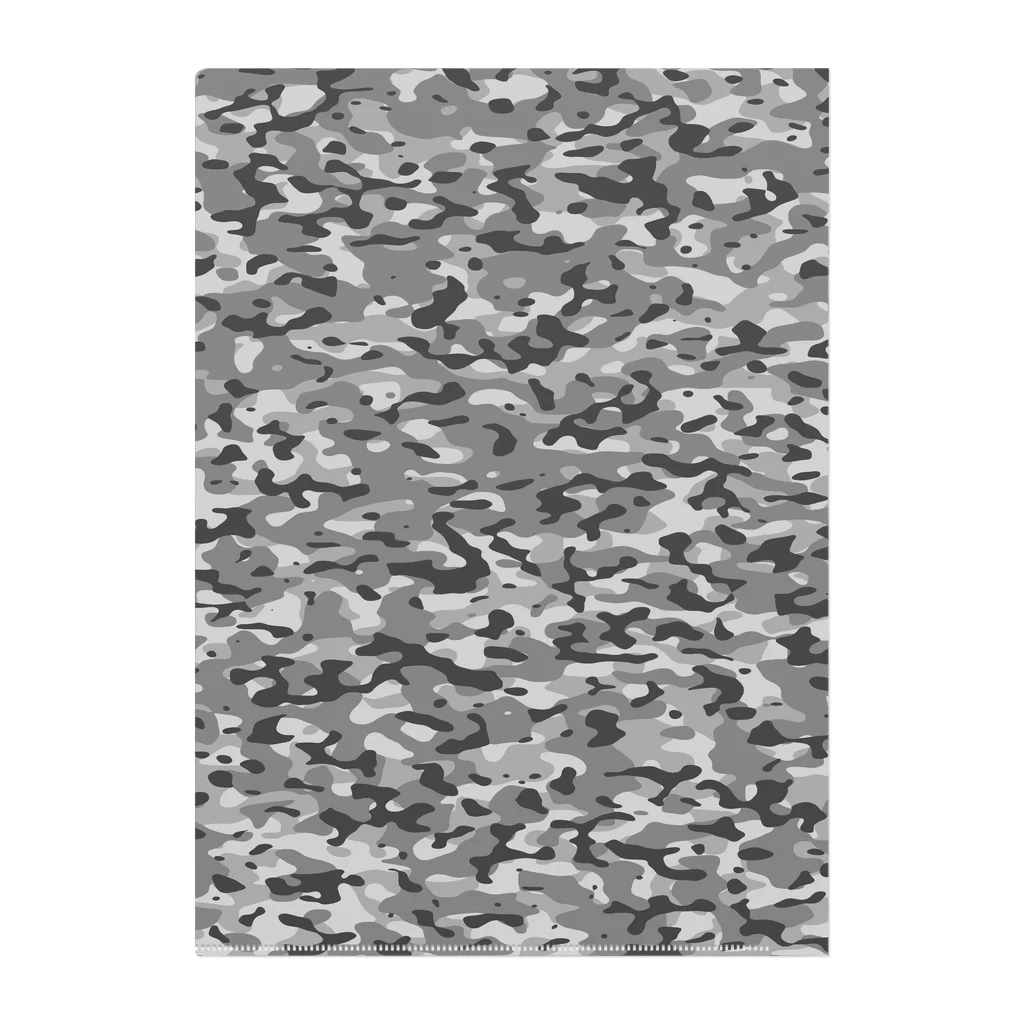 Military Casual LittleJoke のCasualCamo LightGray カジュアル迷彩 明るめの灰色 サバゲー装備 Clear File Folder