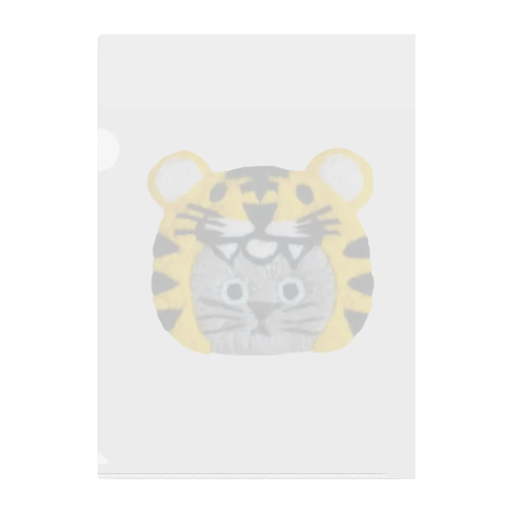 CHOPPIRI.のかぶる猫[虎ver.](ロシアンブルー) Clear File Folder