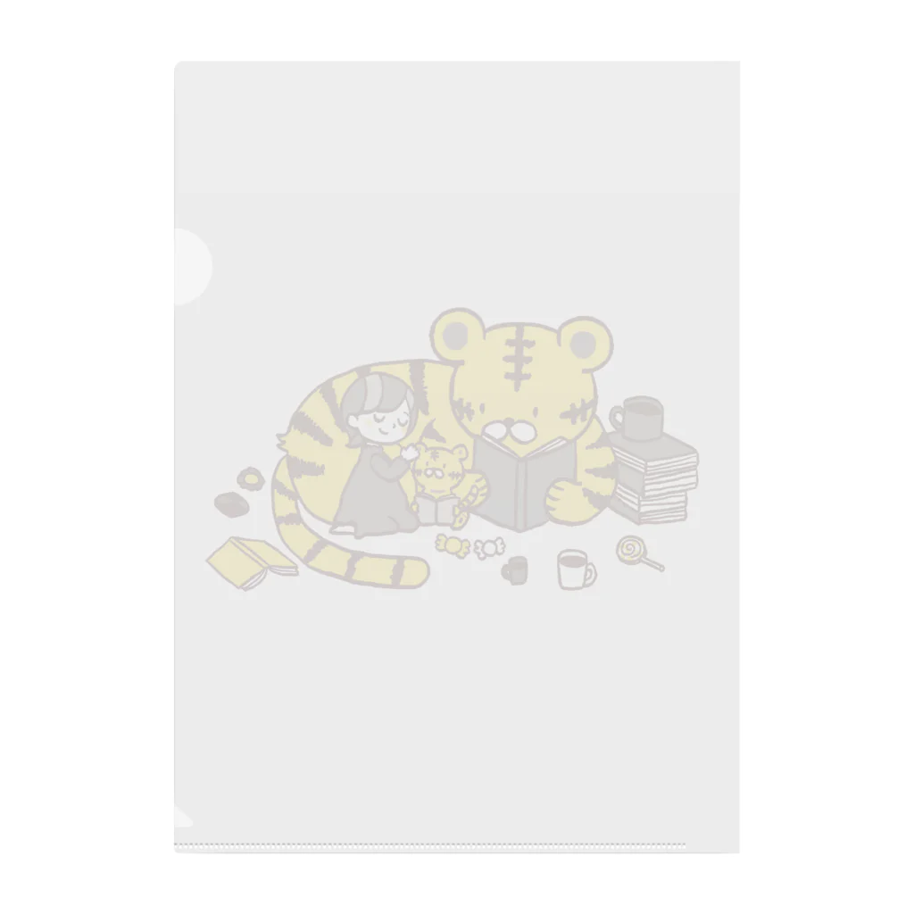 70%charactersのトラと読書 Clear File Folder