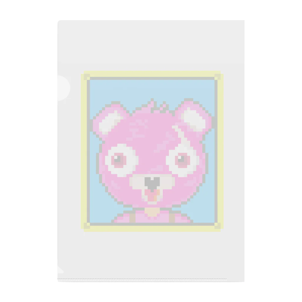 Cartoon☆style☆Fortniteのピンクのくまちゃんドット絵 Clear File Folder