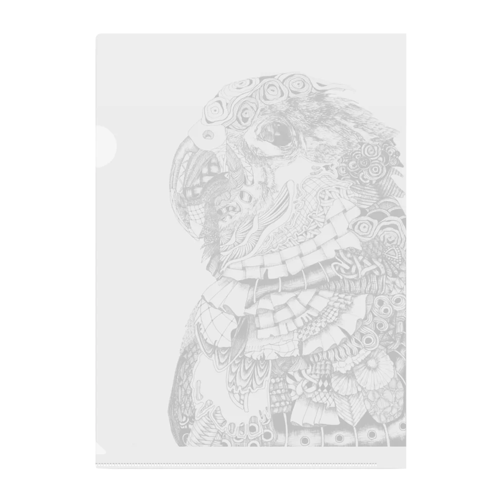 癒しのシロハラインコ 鳥まみれのN? シリーズシンプルver シロハラインコ Clear File Folder