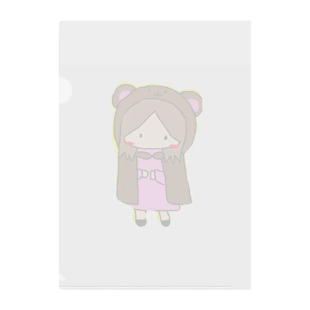 chiro&kuroのクマをきた女の子 Clear File Folder