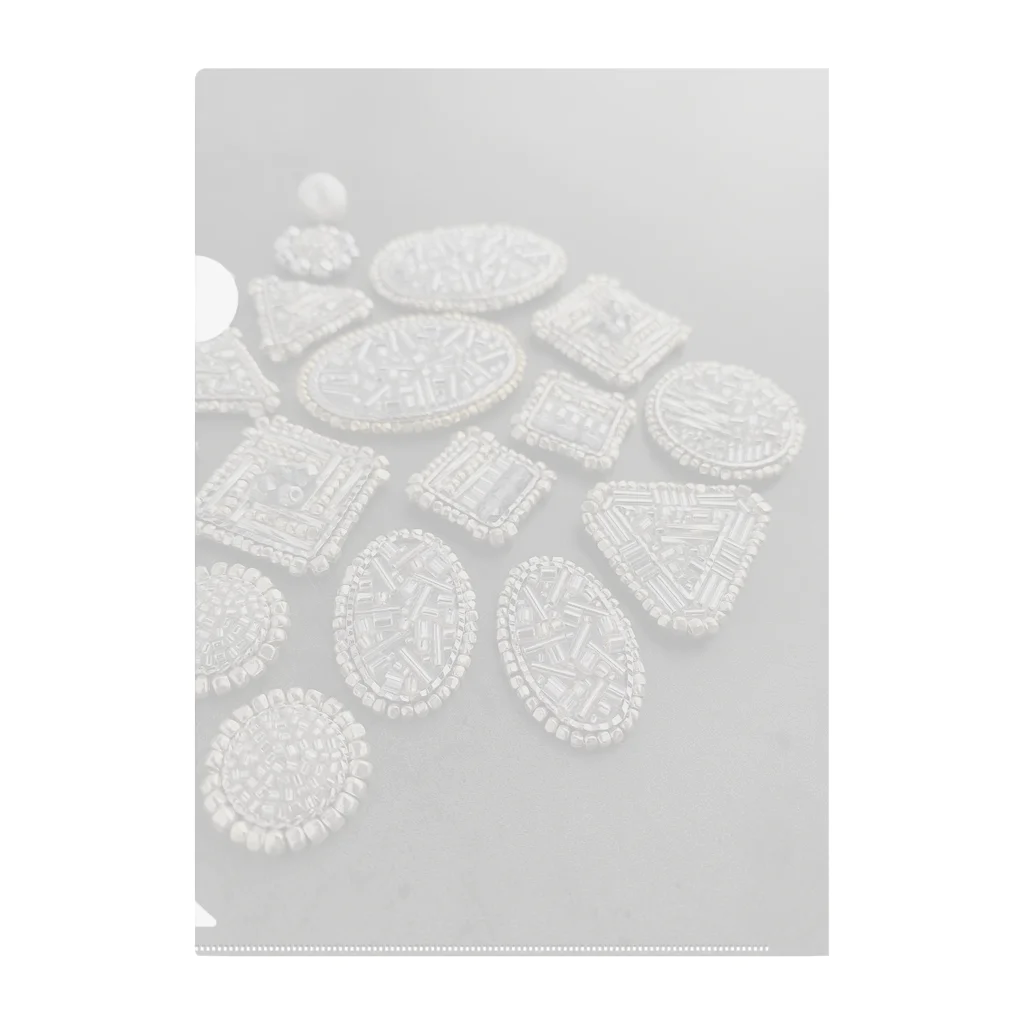 wisteriya｜ビーズ刺繍のアクセサリーのsilver series クリアファイル