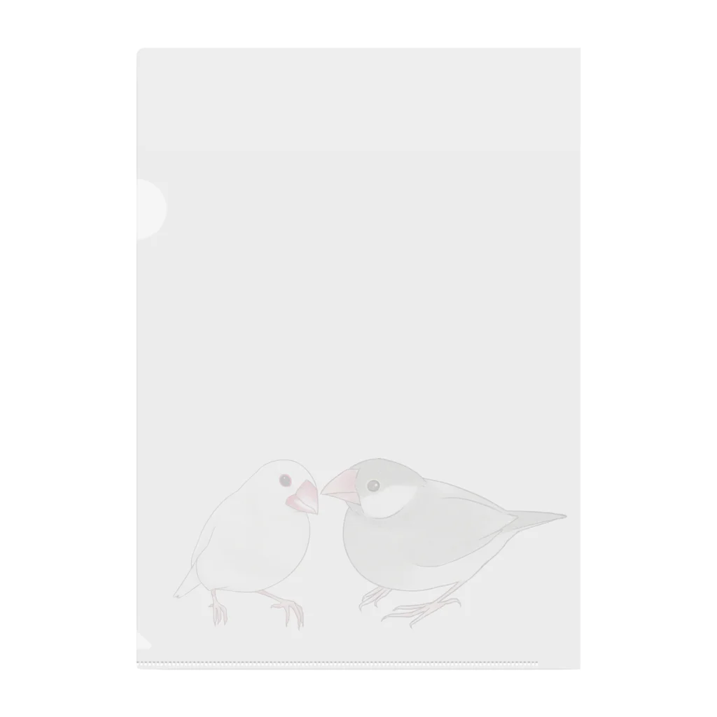 まめるりはことりの幸せ文鳥ちゃん【まめるりはことり】 Clear File Folder